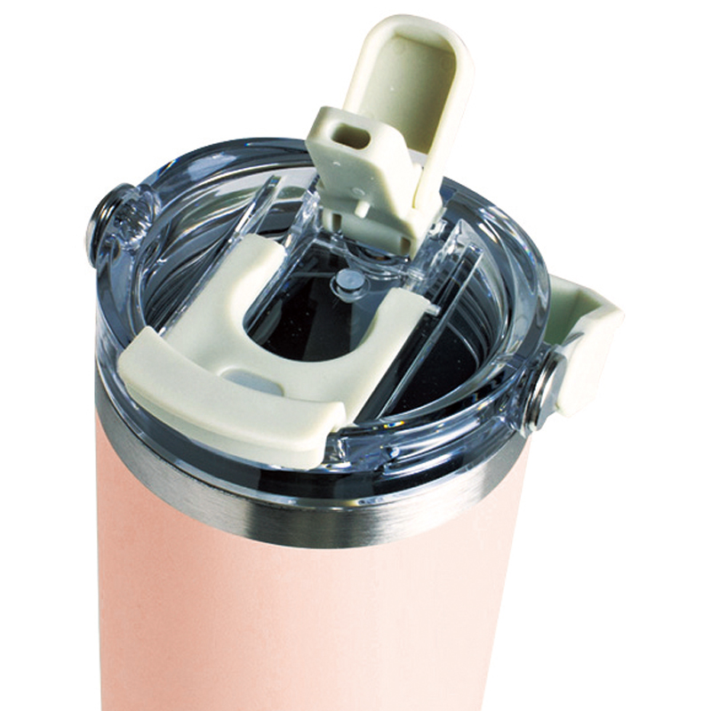 アンサンブル・ハンドル付き真空二重2WAYタンブラー(ストロー付き)600ml(ピンク)(267471)画像-5