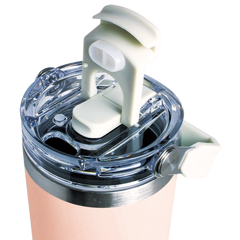 アンサンブル・ハンドル付き真空二重2WAYタンブラー(ストロー付き)600ml(ピンク)(267471)画像-6