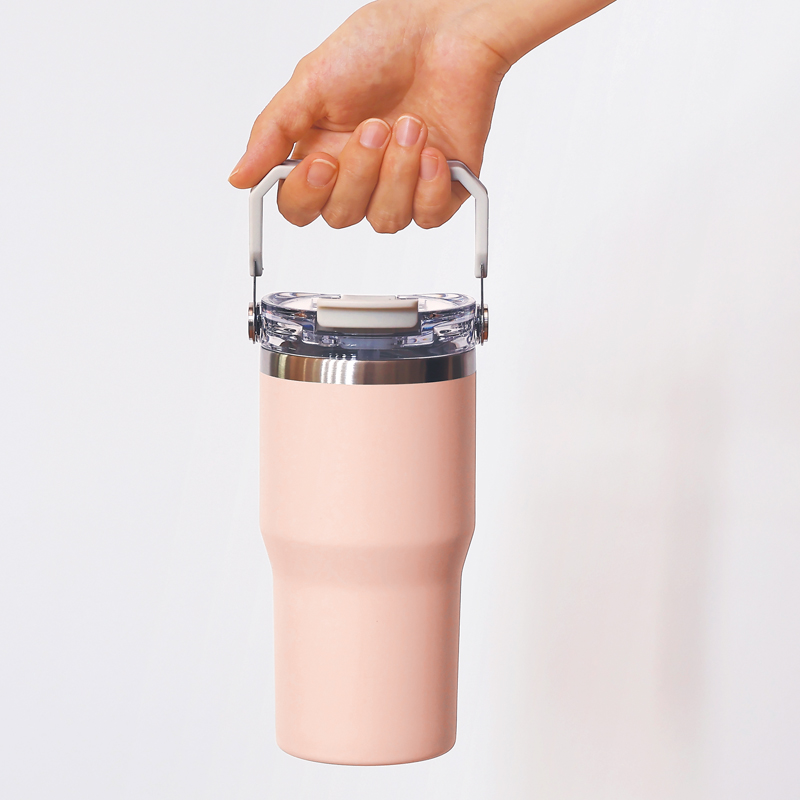 アンサンブル・ハンドル付き真空二重2WAYタンブラー(ストロー付き)600ml(ピンク)(267471)画像-7