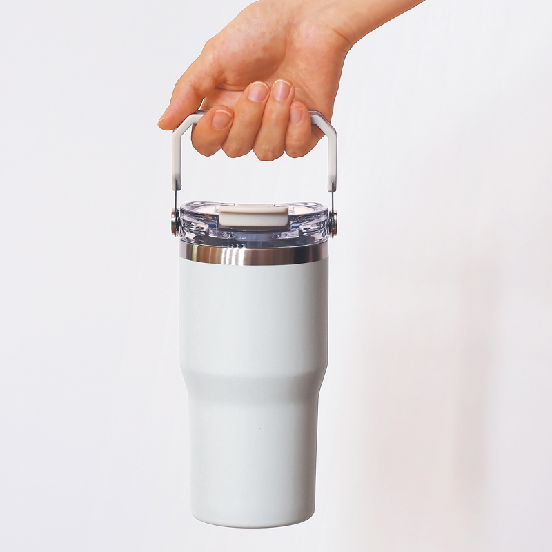 アンサンブル･ハンドル付き真空二重2WAYタンブラー(ストロー付き)600ml(グレー)（267473）画像-7