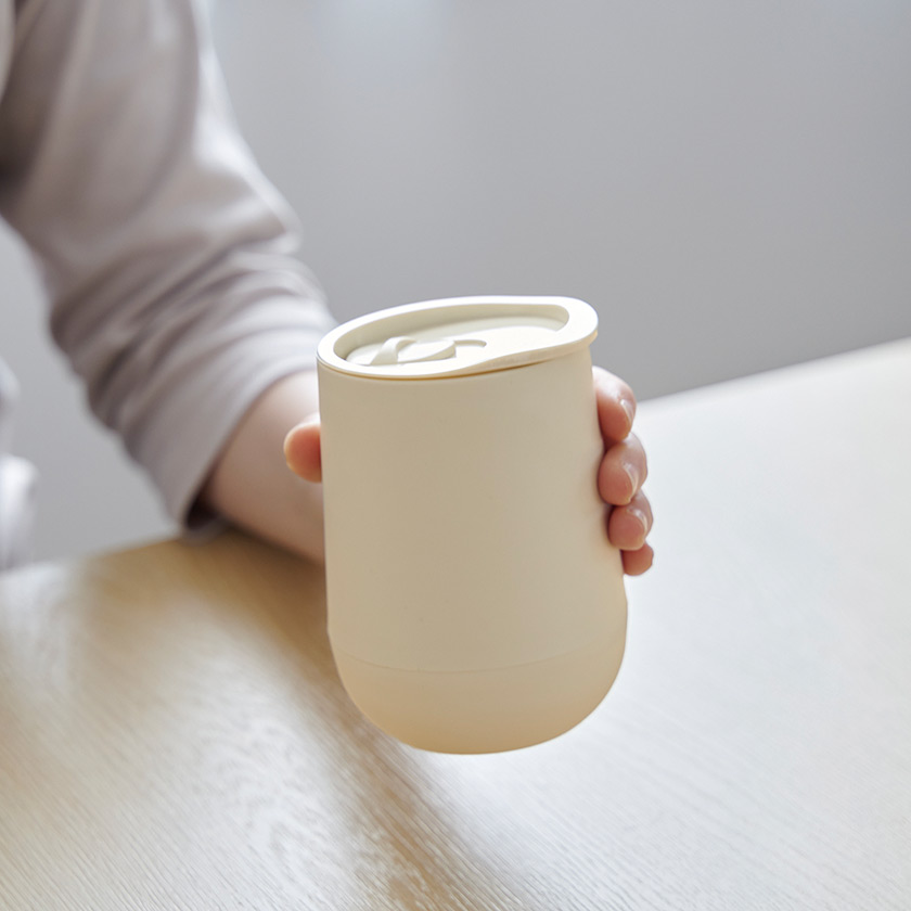 蓋付きラウンドタンブラー(ベージュ)(B3831-1)画像-4
