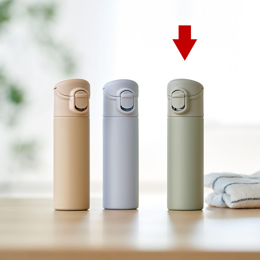 片手で飲めるワンタッチミニボトル140ml(グリーン)