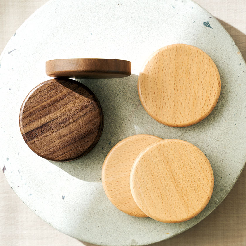 ウッド丸型マグネット(ベージュ)(M3885-2)画像-4