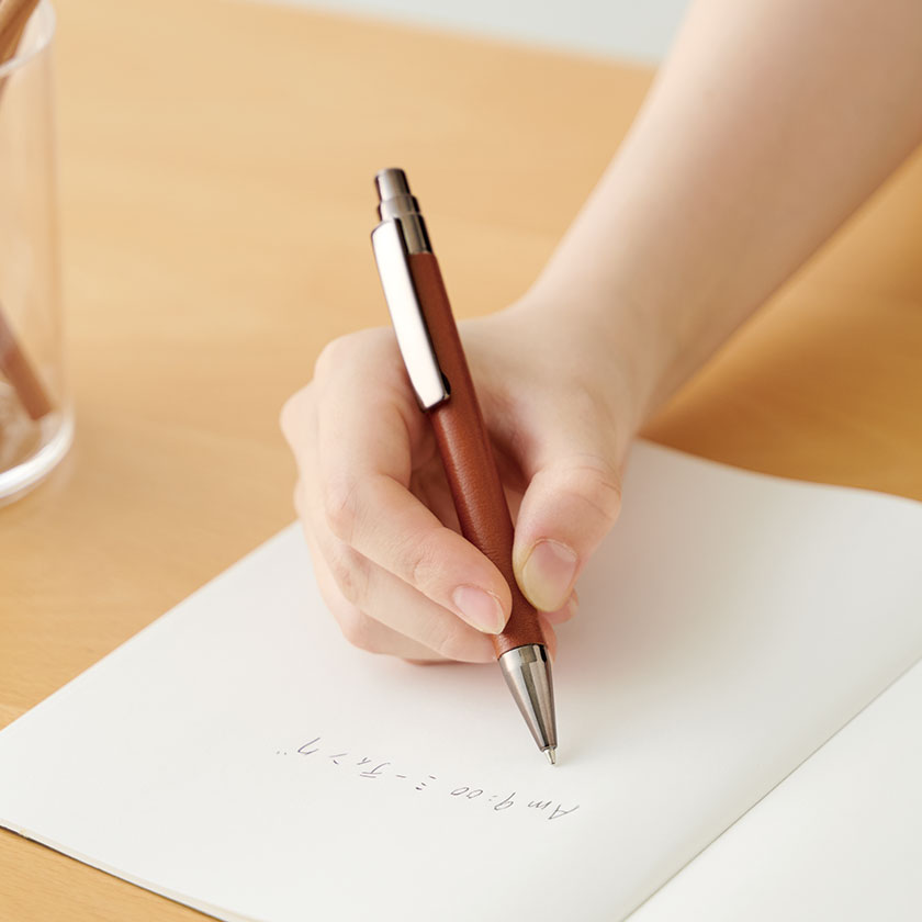 レザー調ボールペン(ブラック)(P3845-1)画像-4