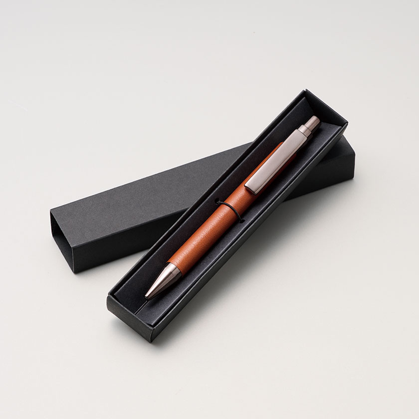 レザー調ボールペン(ブラウン)（P3845-2）画像-2