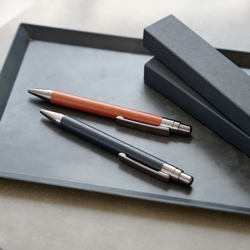 レザー調ボールペン(ブラウン)（P3845-2）画像-3