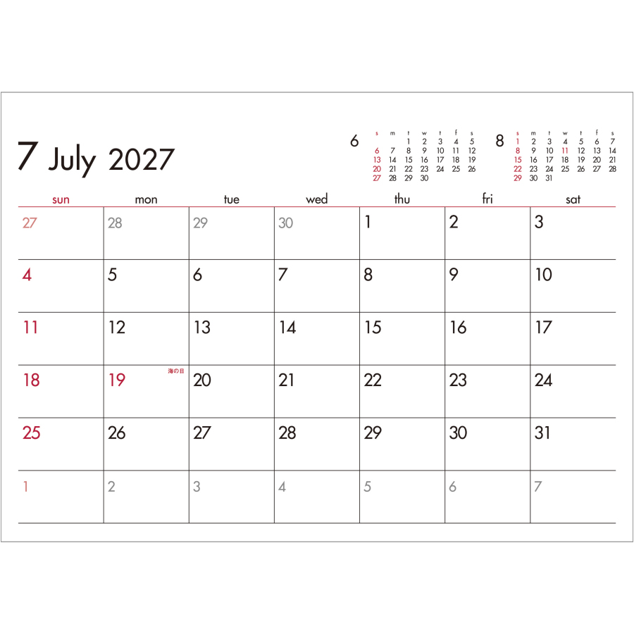 【超早割】6 Weeks Calendar(レッド)(SG-930)画像-2