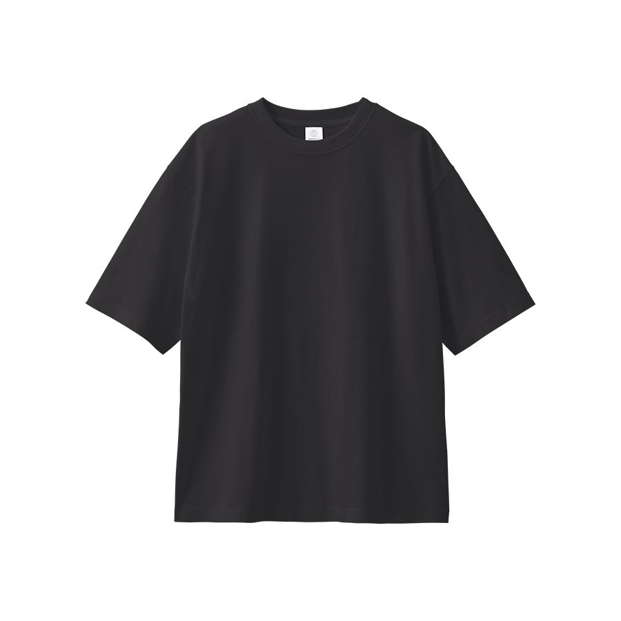 カスタムデザインオーガニックコットンTシャツ7.4オンス オーバーサイズ（XS）　チャコールブラック（TA1-0002-009-09）画像-1