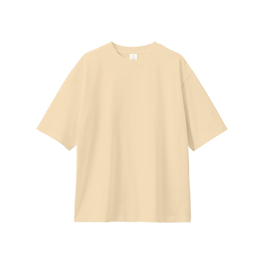 カスタムデザインオーガニックコットンTシャツ7.4オンス オーバーサイズ（S）　サンドベージュ（TA1-0002-028-10）画像-1