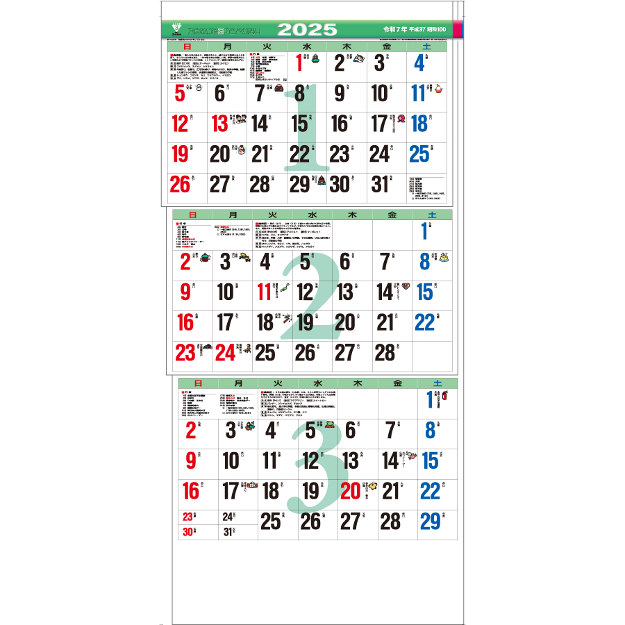 カラー３ヶ月文字Ｓ−上から順タイプ−（TD-981）画像-2