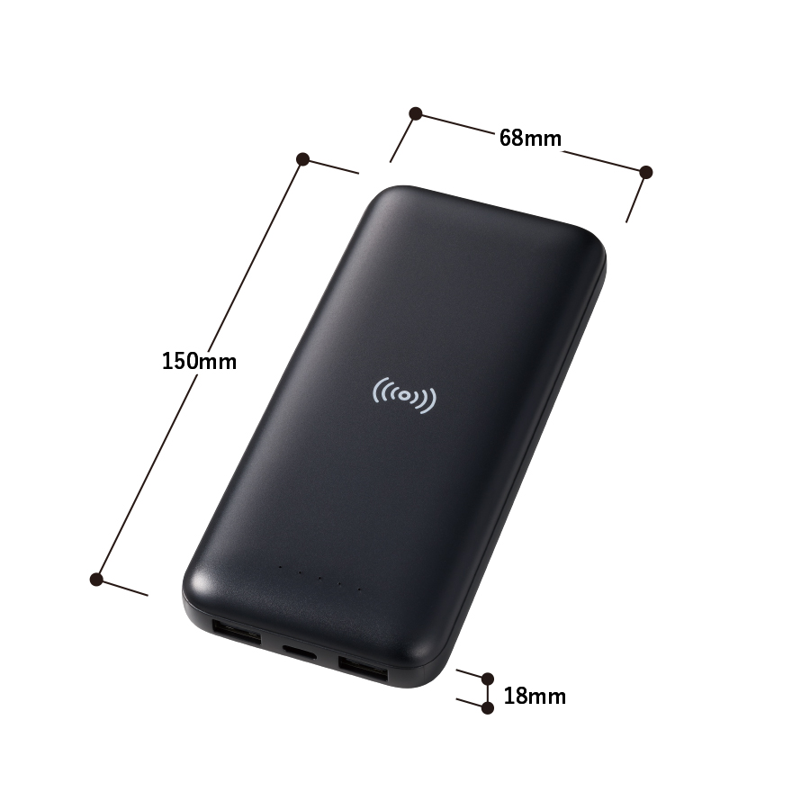 ワイヤレスシンプルモバイルチャージャー10000　ブラック（TE-0024-009）画像-4
