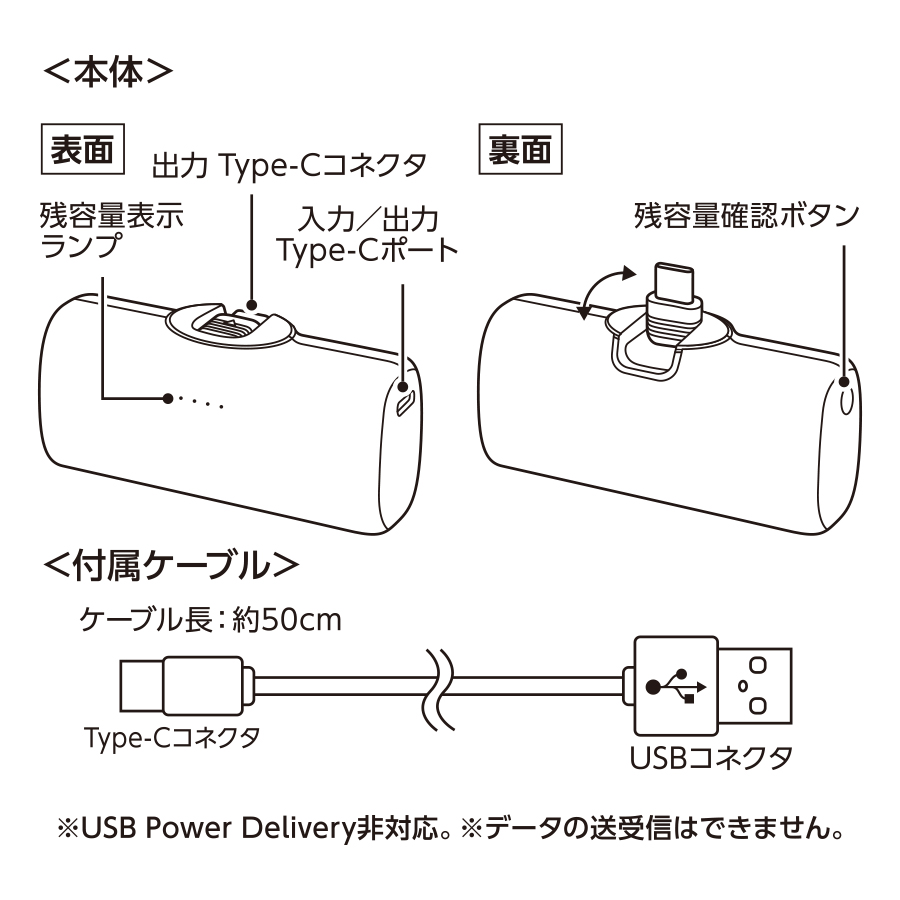 シンプルダイレクトモバイルチャージャー4000 ホワイト（TE-0032-044）画像-8