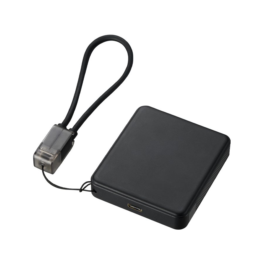 PD急速充電コードストラップ付モバイルチャージャー5000(全面印刷対応) ブラック