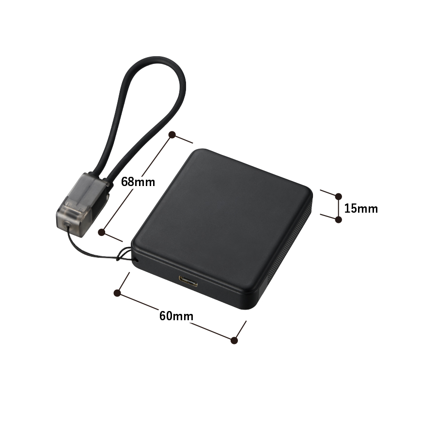 PD急速充電コードストラップ付モバイルチャージャー5000(全面印刷対応) ホワイト(TE-0033-044)画像-3