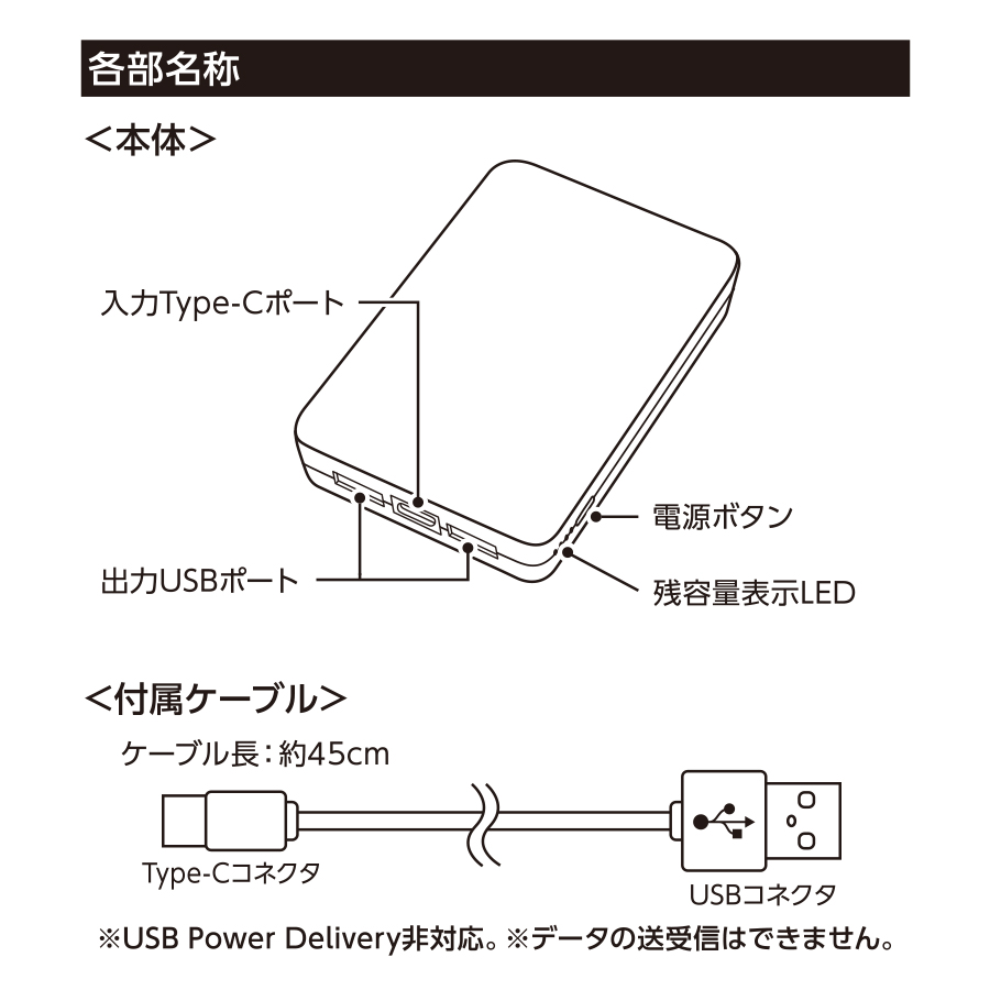 全面印刷できるモバイルチャージャー5000(リン酸鉄使用) ブラック（TE-0055-009）画像-7