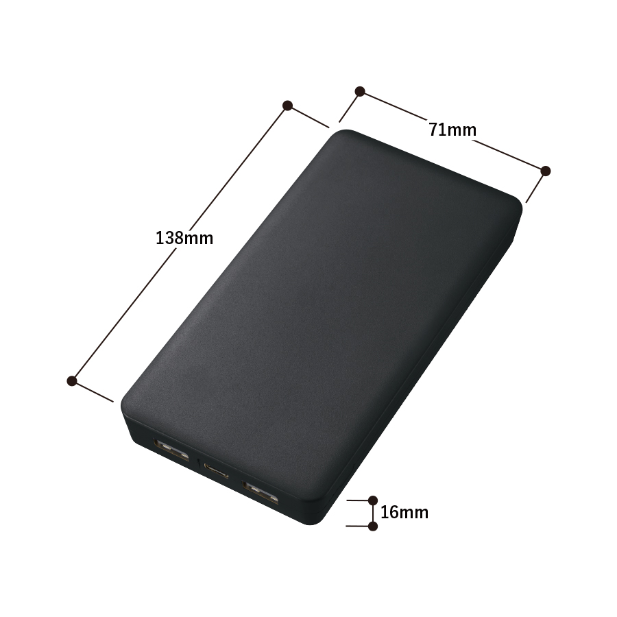 全面印刷できるモバイルチャージャー10000(リン酸鉄使用) ホワイト(TE-0056-044)画像-3