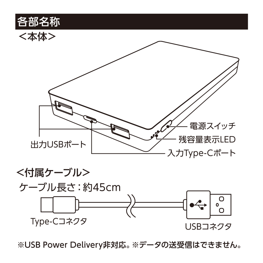 全面印刷できるモバイルチャージャー10000(リン酸鉄使用) ホワイト(TE-0056-044)画像-7