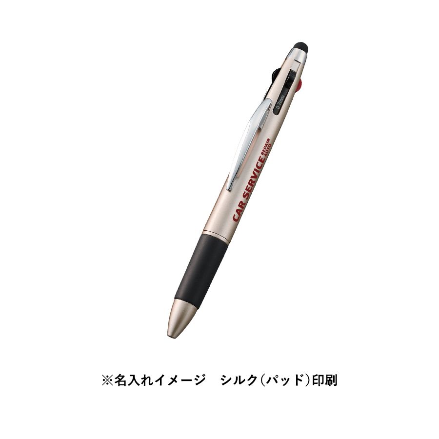 タッチペン付3色+1色スリムペン(再生ABS)　シルバー（TF-0124-005）画像-4