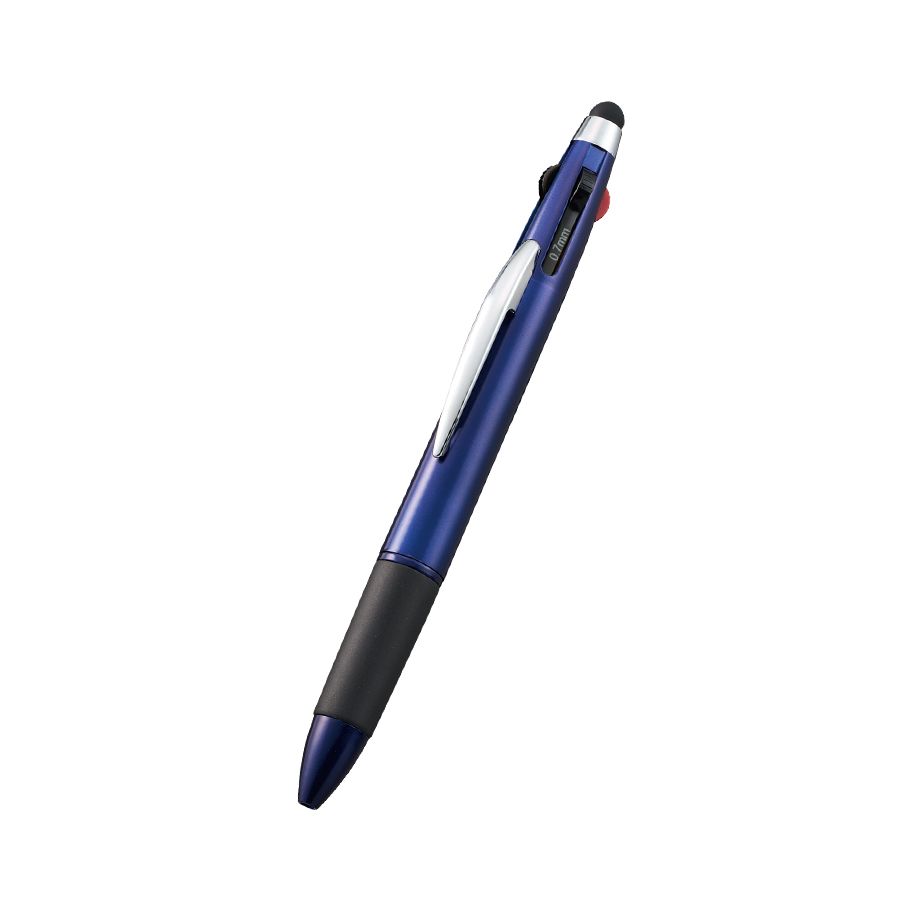 タッチペン付3色+1色スリムペン(再生ABS)　ネイビー（TF-0124-006）画像-1