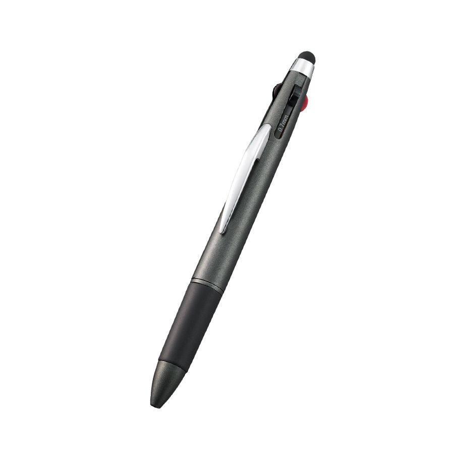 タッチペン付3色+1色スリムペン(再生ABS)　ブラック（TF-0124-009）画像-1