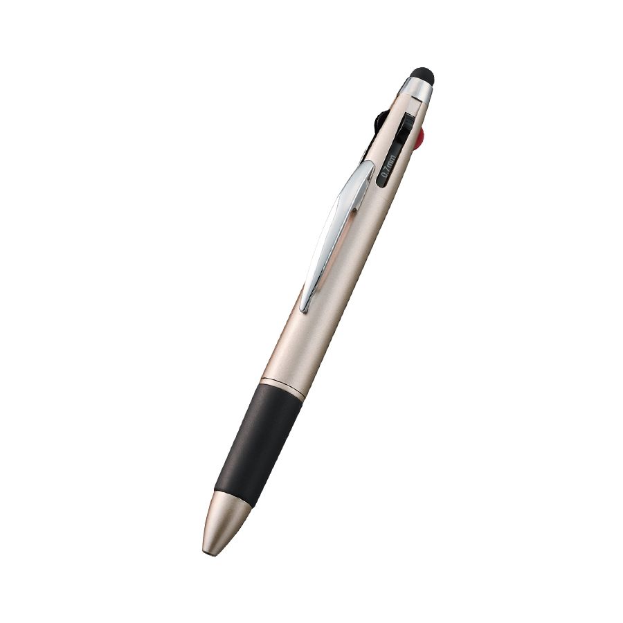 タッチペン付3色+1色スリムペン(再生ABS)　シャンパンゴールド（TF-0124-018）画像-1