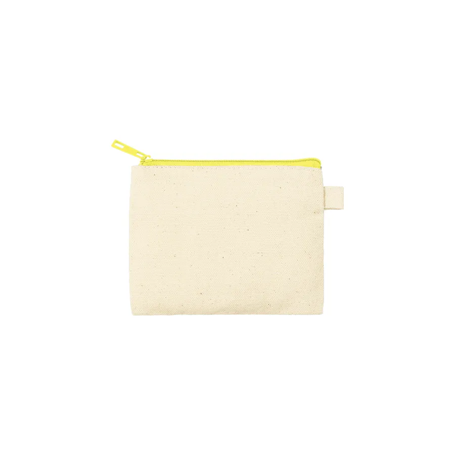カラーファスナーキャンバスフラットポーチ(SS) イエロー