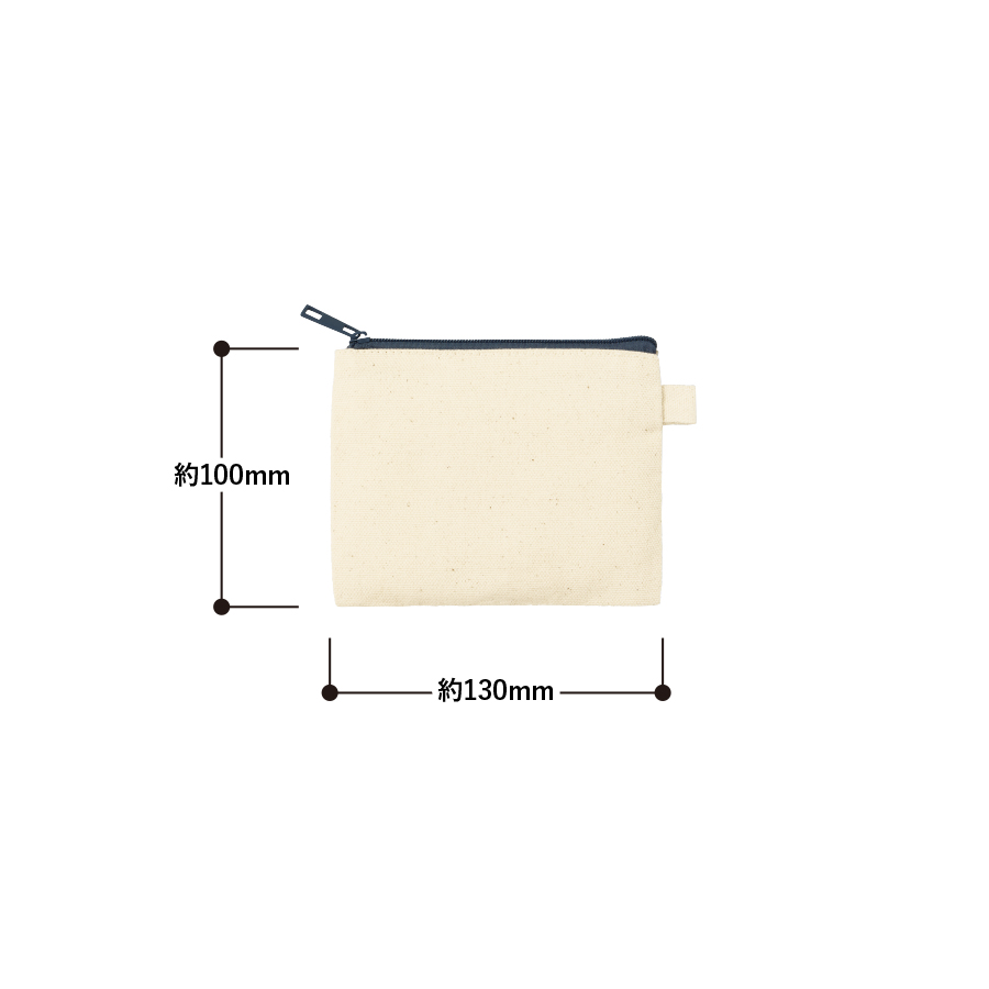 カラーファスナーキャンバスフラットポーチ(SS)　ライトピンク（TP-0052-030）画像-2