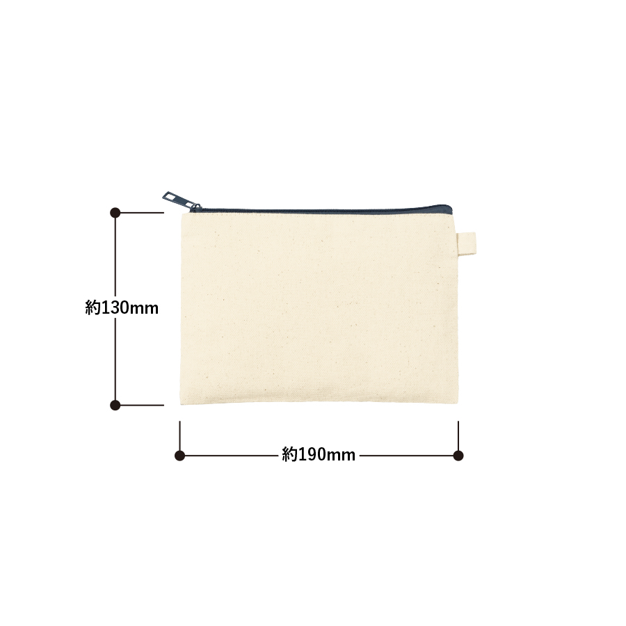 カラーファスナーキャンバスフラットポーチ(S)　レッド（TP-0053-002）画像-2