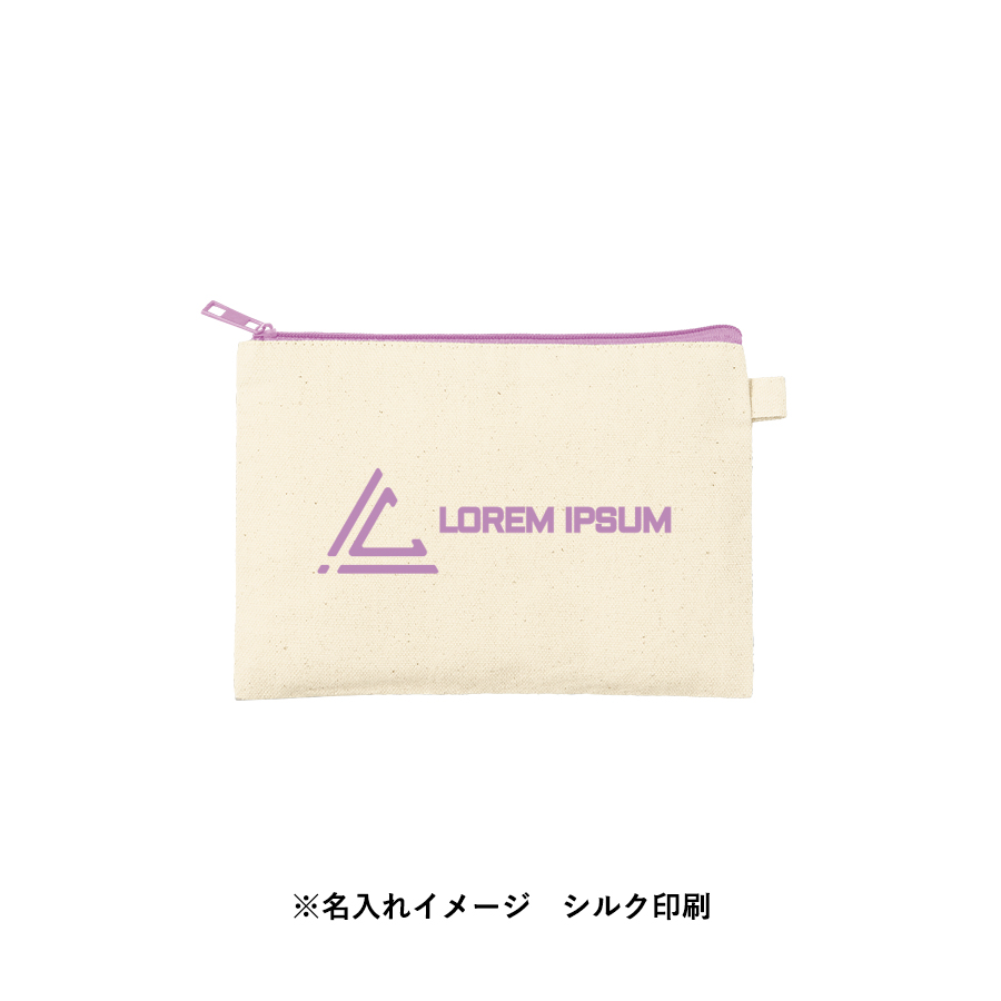 カラーファスナーキャンバスフラットポーチ(S)　レッド（TP-0053-002）画像-8