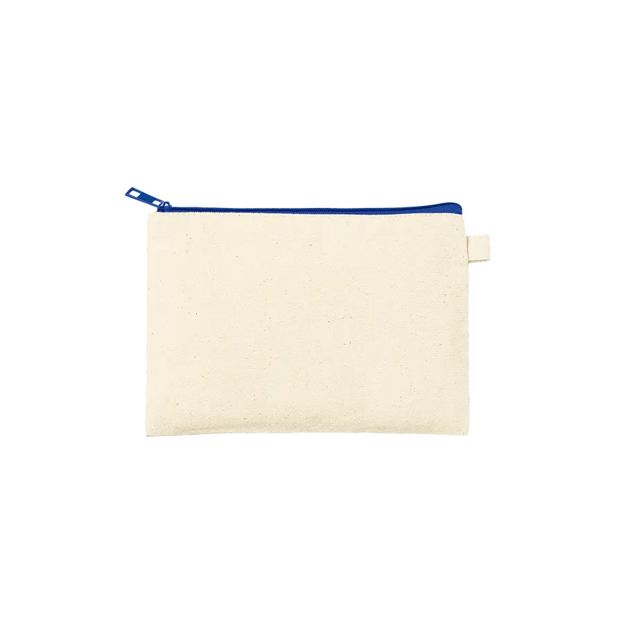 カラーファスナーキャンバスフラットポーチ(S) ネイビー