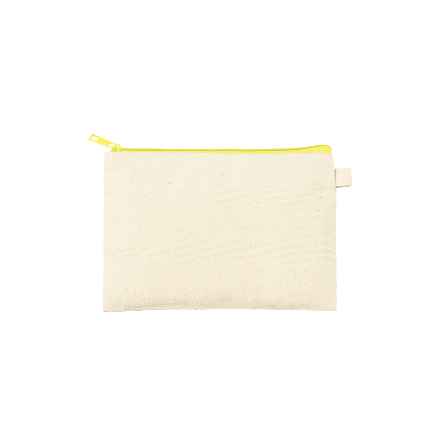 カラーファスナーキャンバスフラットポーチ(S) イエロー