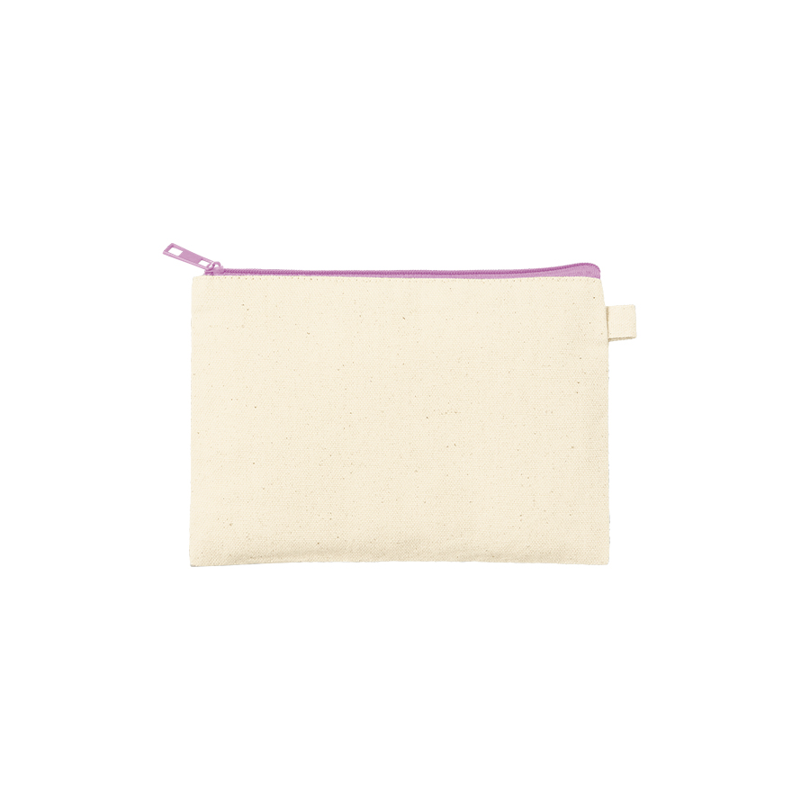 カラーファスナーキャンバスフラットポーチ(S) パープル