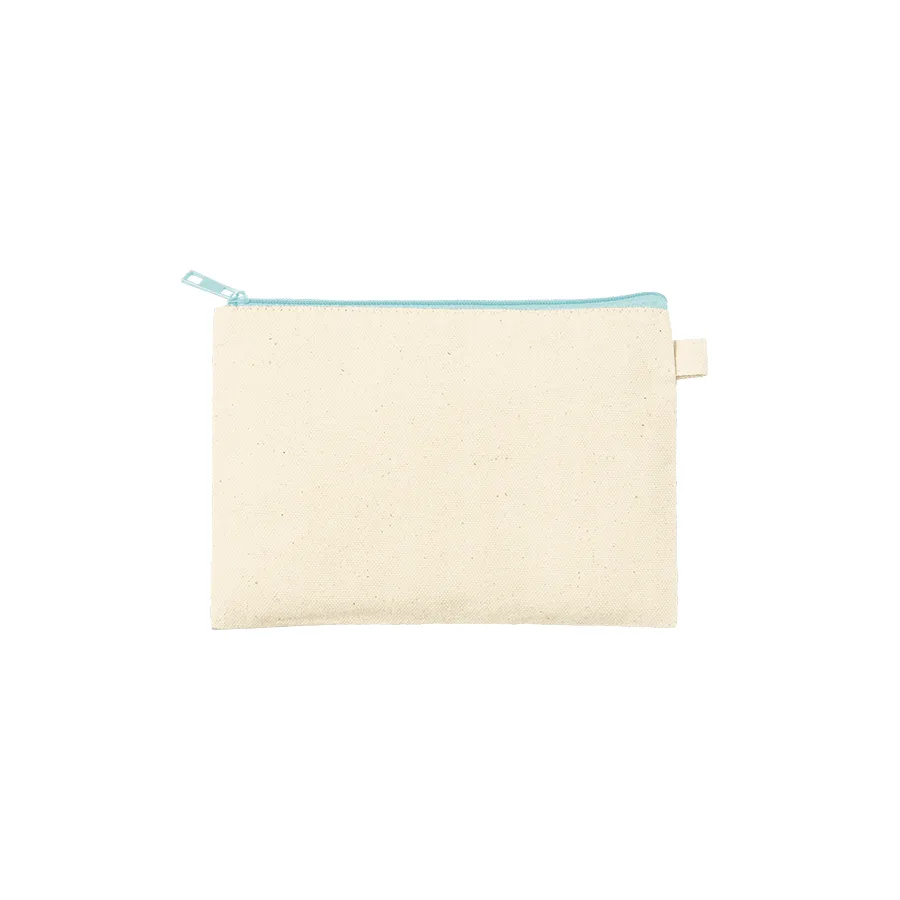 カラーファスナーキャンバスフラットポーチ(S) ライトブルー