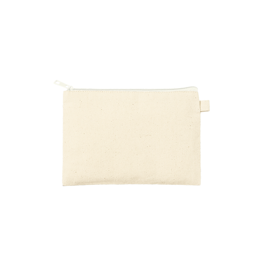 カラーファスナーキャンバスフラットポーチ(S) ホワイト