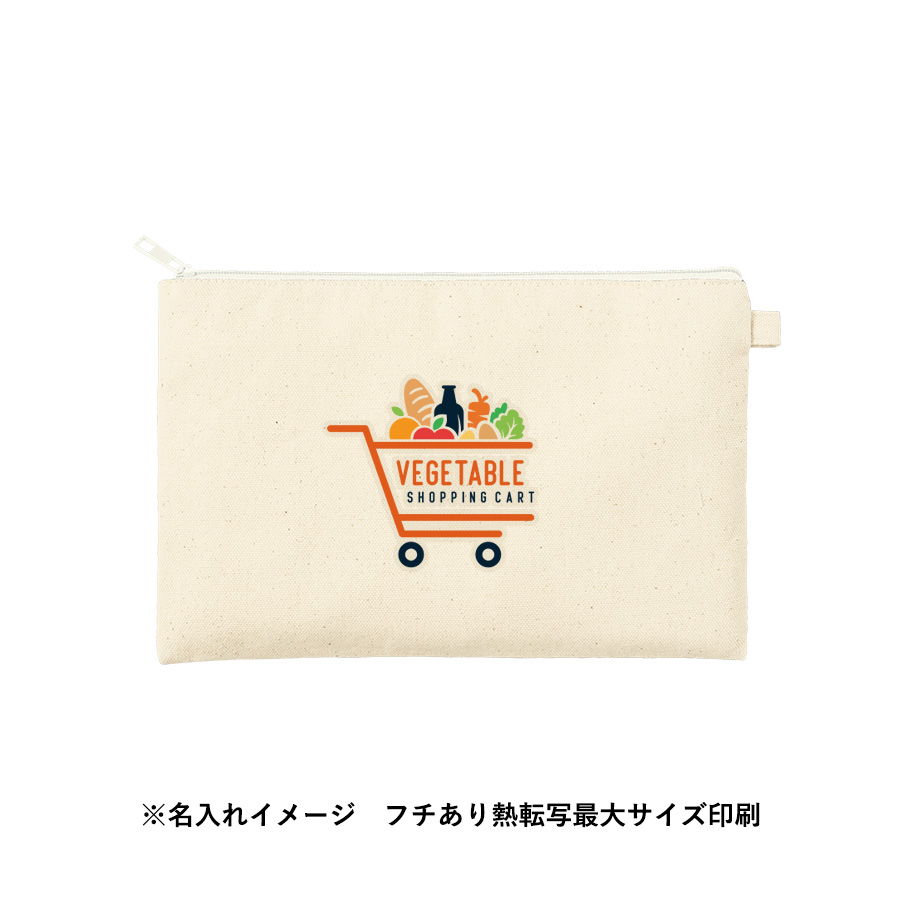 カラーファスナーキャンバスフラットポーチ(M)　レッド（TP-0054-002）画像-7