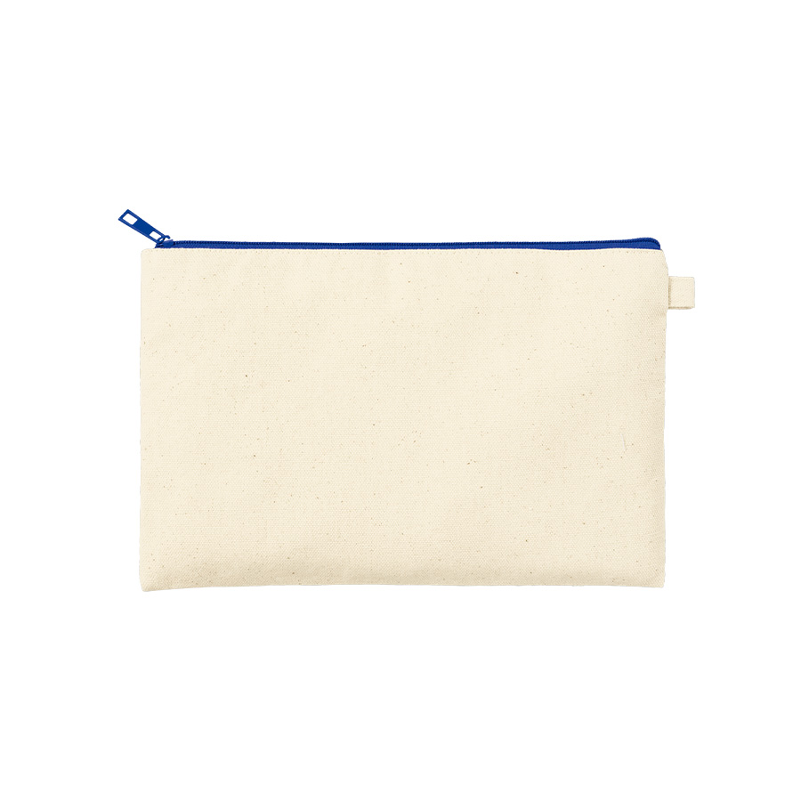 カラーファスナーキャンバスフラットポーチ(M) ネイビー