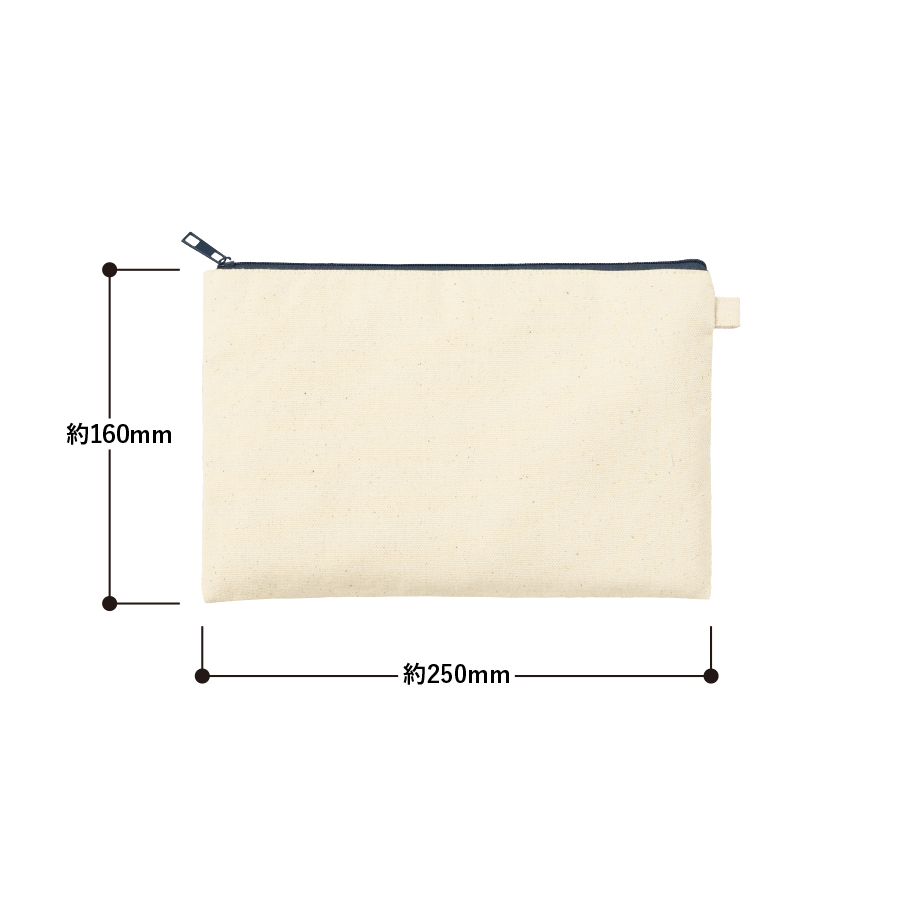 カラーファスナーキャンバスフラットポーチ(M)　ライトピンク（TP-0054-030）画像-2