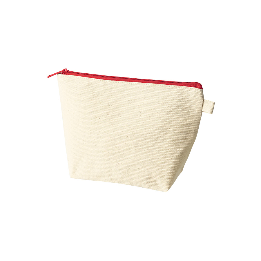 カラーファスナーキャンバスデイリーポーチ レッド