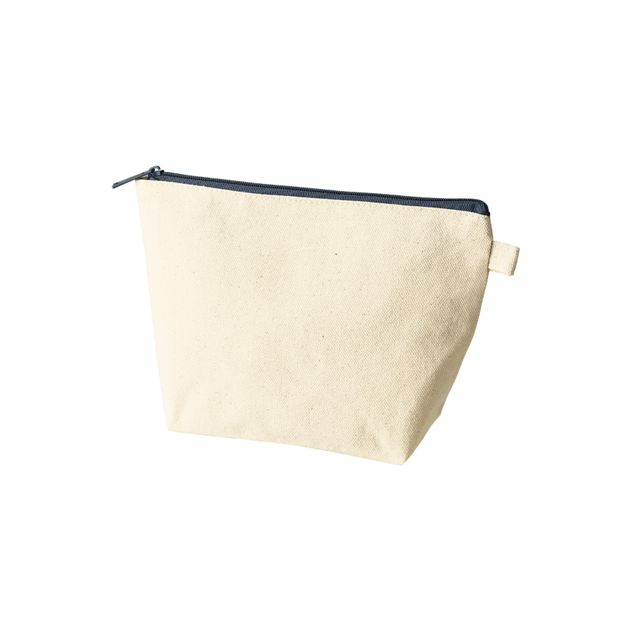 カラーファスナーキャンバスデイリーポーチ チャコールブラック