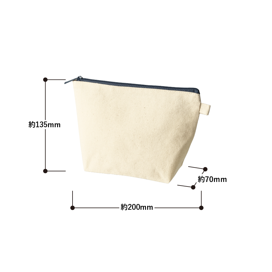 カラーファスナーキャンバスデイリーポーチ　イエロー（TP-0055-010）画像-3