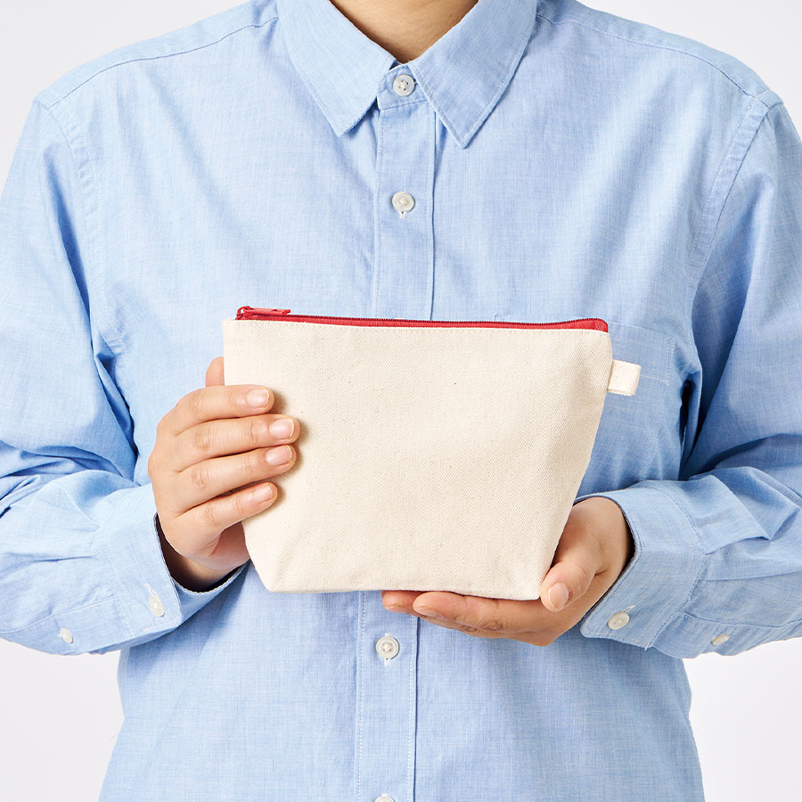 カラーファスナーキャンバスデイリーポーチ パープル(TP-0055-013)画像-2