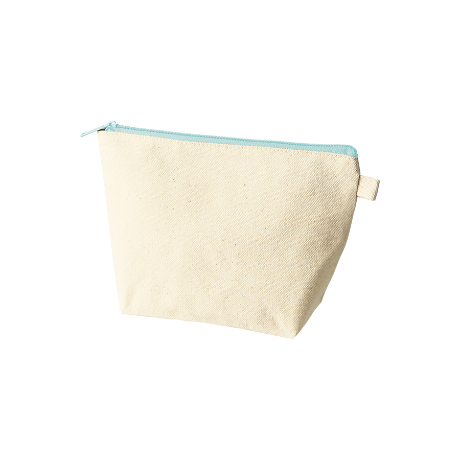 カラーファスナーキャンバスデイリーポーチ ライトブルー
