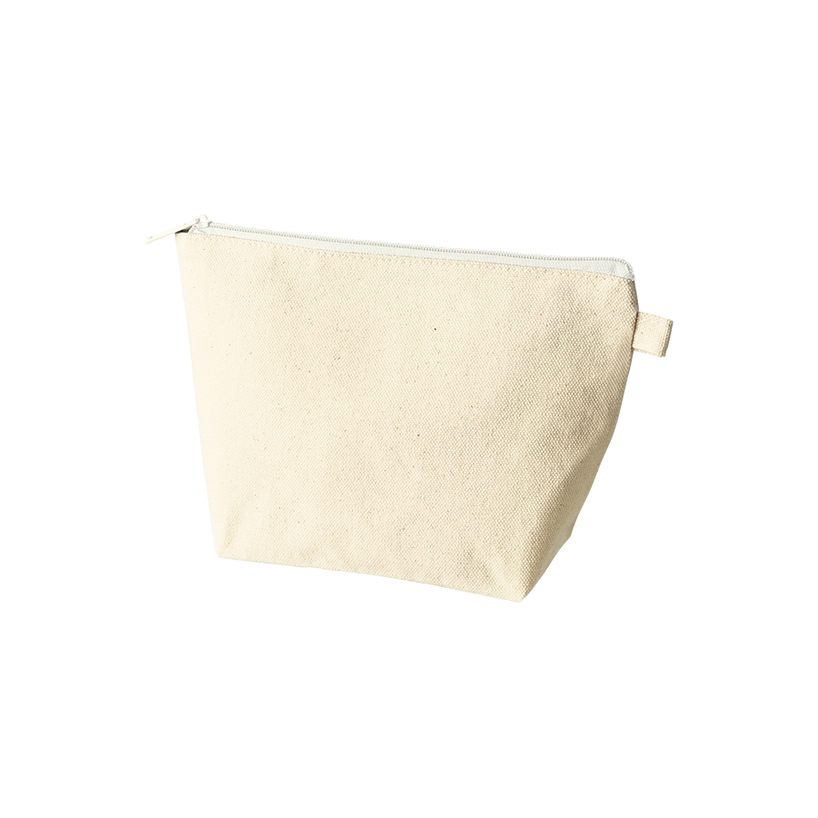カラーファスナーキャンバスデイリーポーチ ホワイト
