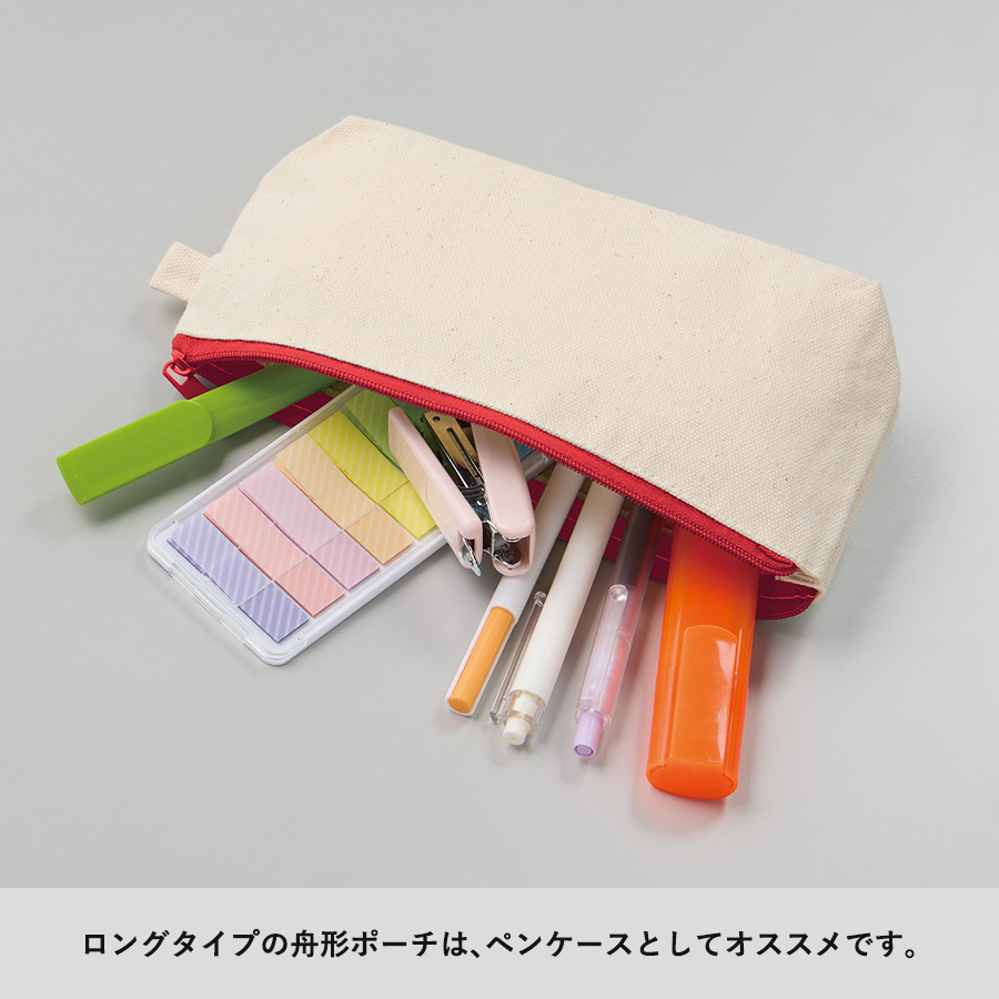 カラーファスナーキャンバスロングポーチ　レッド（TP-0056-002）画像-6