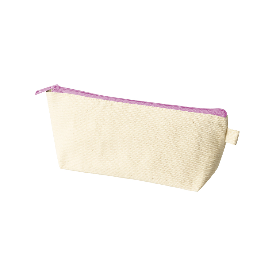 カラーファスナーキャンバスロングポーチ パープル