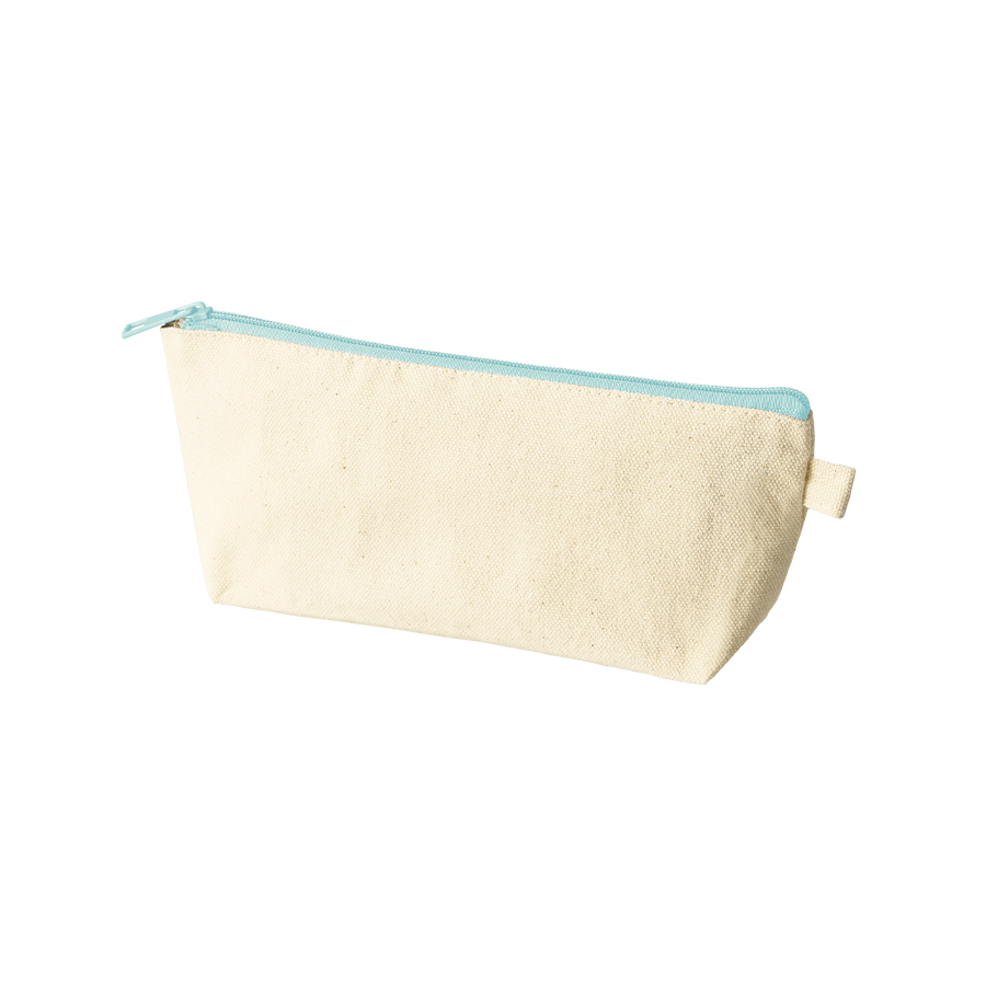 カラーファスナーキャンバスロングポーチ ライトブルー