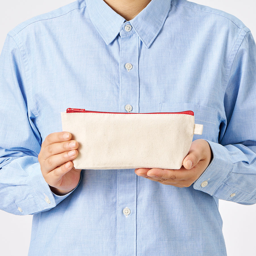 カラーファスナーキャンバスロングポーチ　オリーブ（TP-0056-045）画像-2