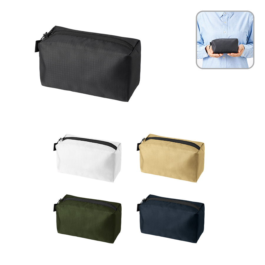 リップストップスクエアポーチ(M)　ベージュ（TP-0061-028）画像-3