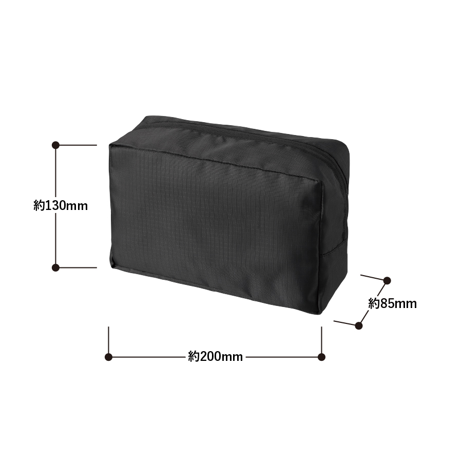 リップストップスクエアポーチ(L) ブラック（TP-0062-009）画像-2