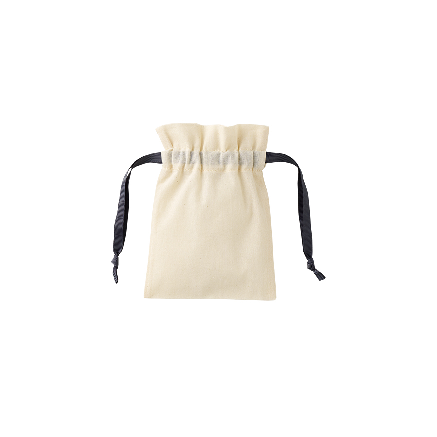 コットンカラーリボン巾着(SS)ブラック